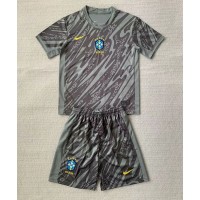 Echipament fotbal Brazilia Portar Tricou Acasa Copa America 2024 pentru copii maneca scurta (+ Pantaloni scurti)